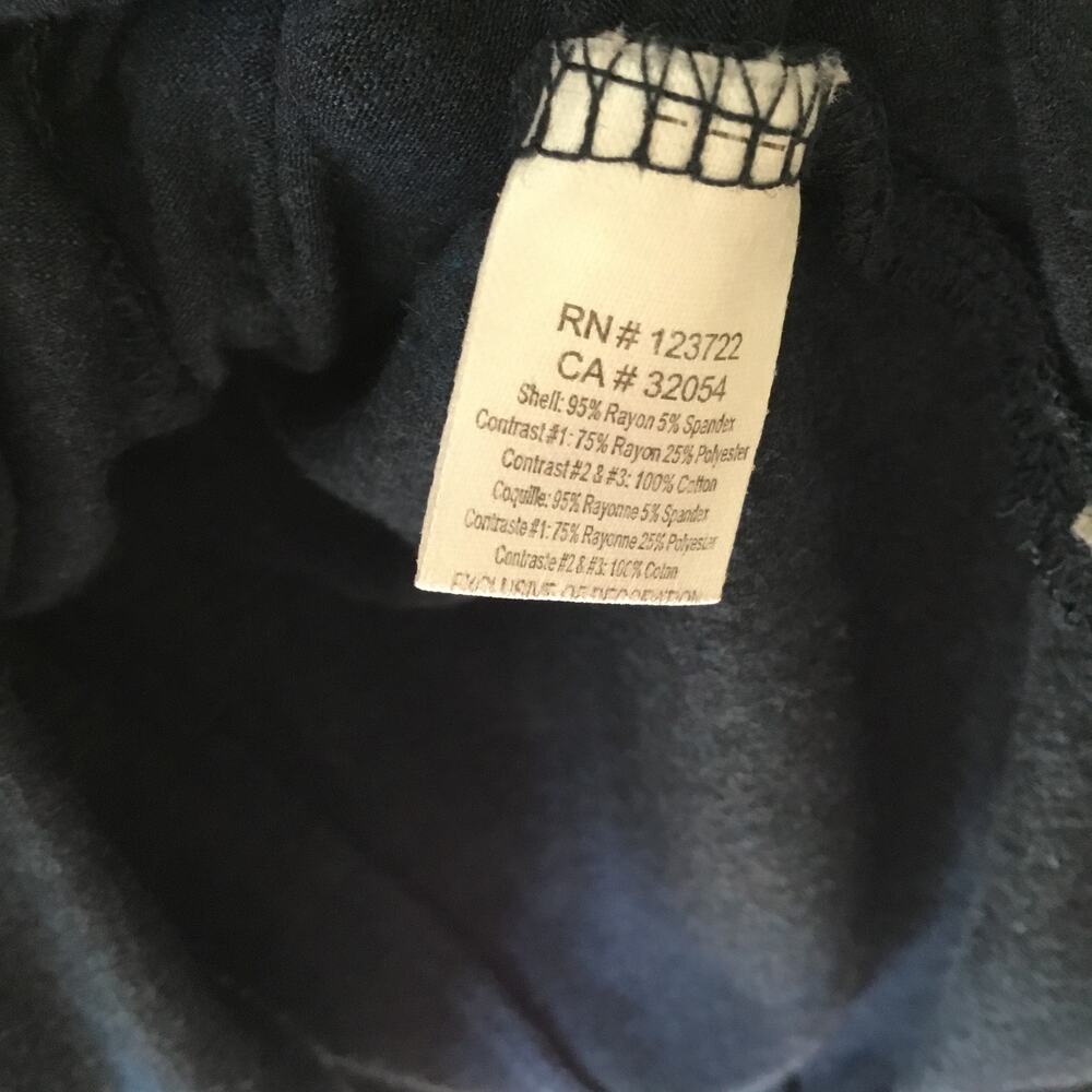 Chic Navy Blue V-Neck Top with Ruffle Detail - Picture 5 of 10